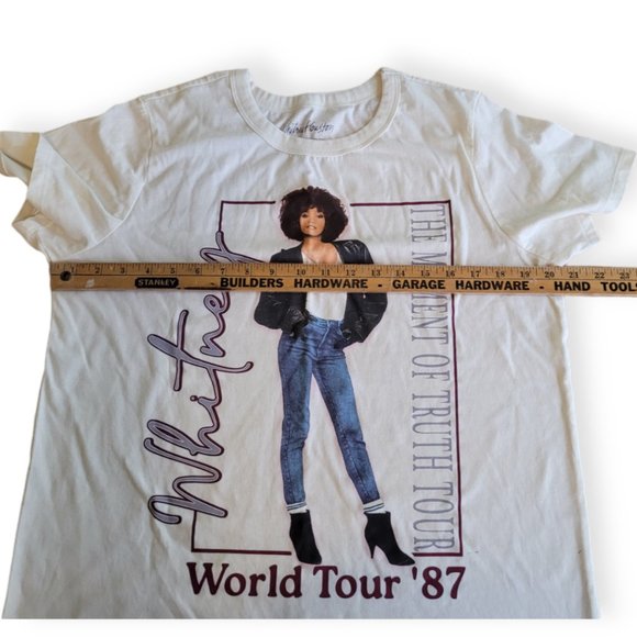 Whitney Houston 1987 World Tour Concert short sleeve T Shirt Women's Sz L - Picture 5 of 10